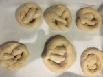 pretzels on the oven paper